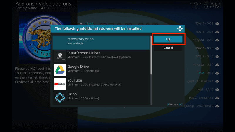 SealTeam6 Addon for TV Shows